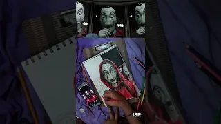 1 min drawing - Money Heist Mask