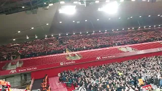 Liverpool fans singing their anthem before a game