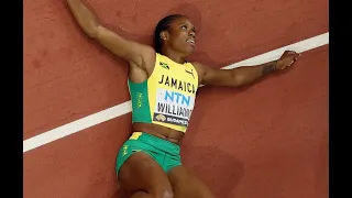 Danielle Williams after winning the women's 100m hurdles gold in Budapest 23