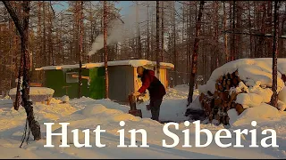 Hut in Siberia - 1.  How we filmed the film "Alone with Wolves". Survival in the taiga.