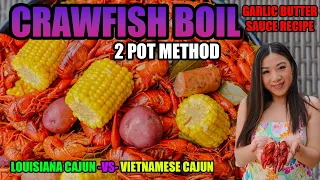 🦞 How to Boil Crawfish 🦞  Traditional Louisiana Cajun -VS- Viet Cajun - Garlic Butter Sauce Recipe