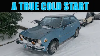 Classic 1975 Honda Civic Cold Start! First Generation Hondamatic 2 speed!