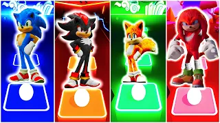 Sonic vs Shadow vs Tails vs Knuckles || Tiles Hop EDM Rush