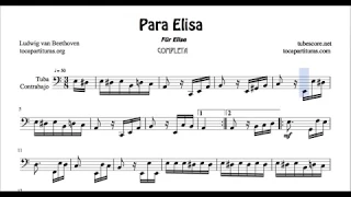 Fur Elise Full Sheet Music for Tuba and Contrabass Para Elisa by Beethoven