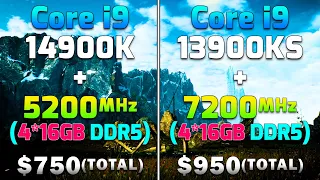 Core i9 14900K + 5200MHz DDR5 vs Core i9 13900KS + 7200MHz DDR5 | PC Gameplay Tested