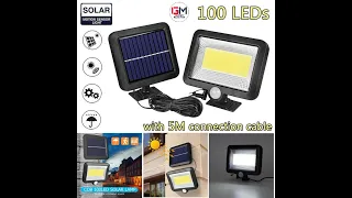 How to Install 100 COB LED Solar Powered PIR Motion Sensor Solar Light Waterproof Security Wall Lamp