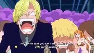 Zoro carrying Tashigi gets Sanji pissed off!