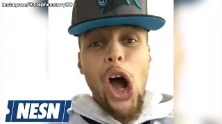 Steph Curry Goes Nuts Watching Luke Kuechly's Interceptions