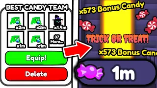 I Used BEST CANDY ENCHANT TEAM To Get MILLIONS Of CANDY in Arm Wrestle Simulator..