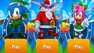 Sonic Dash - Elf Classic Sonic vs Santa Big vs Jingle Belle Amy All New Chracater Unlocked