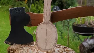 Spoon Carving ASMR - Axe, Saw, Adze (Silent)