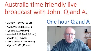 Live chat with John Sunday 1 March