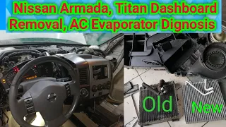 2008 Nissan Armada, Titan Dashboard Removal, Evaporator Replacement Step by Step