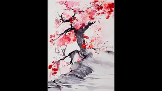 Cherry Blossom Watercolor Painting/ Sakura Watercolor