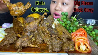 SPICY 🔥KALA BHUNA MUTTON CURRY STYLE DUCK CURRY WITH RICE & SALAD MUKBANG | BIG BITES | ASMR