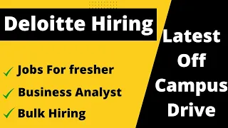 Deloitte Hiring | Latest Hiring Drive | 2020 | 2021 | 2022 | 2023 Batch Hiring | Deloitte | Tamil