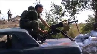 Украина Донбасс Работает АГС ополченцев, гоняет хунту по зеленке 7 августа 2014