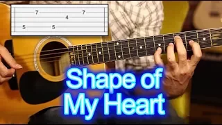 Shape of my Heart TAB Guitar Lesson - tutorial - How to Play