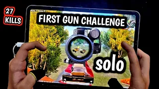 ONLY FIRST GUN CHALLENGE ☆ IPAD PRO M1 CHIP 90 FPS BEST 4-FINGERS CLAW PUBG HANDCAM GAMEPLAY