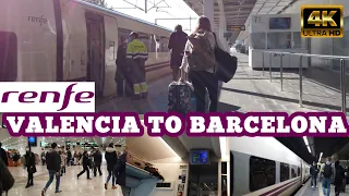 RENFE EUROMED train |🇪🇸| Valencia to Barcelona | High speed train Spain