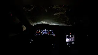 VW Touareg 7P 3.0 TDI (262 hp) NIGHT POV Snow DRIVE Onboard | Mountain Forest Road (4K60FPS)