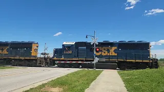 HiDef-CSX L421 Sorting out Grain Cars in Rushville Indiana.