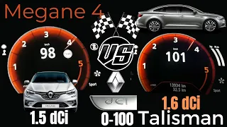 Renault Megane 4 1.5 dCi 115 Hp VS Renault Talisman 1.6 dCi 130 Hp 0 100 Yarışı