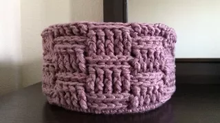 How To Crochet A Basketweave Storage Basket, Lilu's Handmade Corner Video # 150