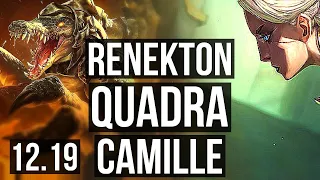 RENEKTON vs CAMILLE (TOP) | Quadra, 66% winrate, 5/3/12 | KR Diamond | 12.19