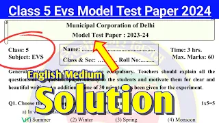 Class 5 Evs English Medium Paper solution 2024