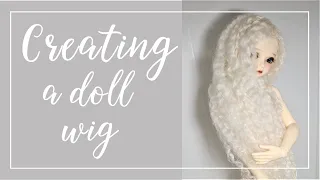 Creating a doll wig using natural wool and a hot glue cap