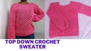 How to make a top-down sweater with the granny stitch