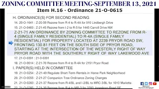 #Atlanta City Council #Zoning Committee Meeting: September 13, 2021 #atlpol