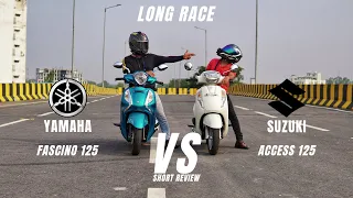 Yamaha Fascino 125 Bs6 Vs Suzuki Access 125 Bs6 Long Race | Short Funny Comparison | Ksc Vlogs