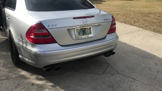 E55 long tubes c63 mufflers  cold start