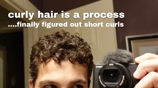 men’s (life changing?) SHORT curly hair styling routine (figured out how to define the curls too)