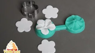 Tutorial small flowers with fondant for decorating cakes