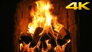 🔥 Relaxing Fire Sounds - The BEST Burning Fireplace with Crackling Fire Noise (3 HOURS) Fireplace 4K