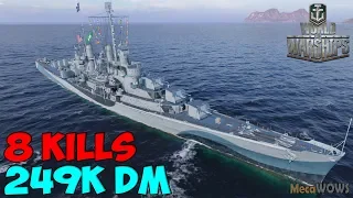 World of WarShips | Atlanta | 8 KILLS | 249K Damage - Replay Gameplay 4K 60 fps