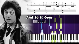 Billy Joel - And So It Goes - Piano Tutorial + SHEETS