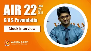 G V S Pavandatta AIR 22 Interview | UPSC CSE 2022 IAS | Vajiram & Ravi