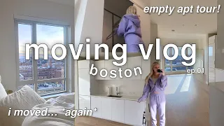 I got a new apartment...again! moving vlog boston *01* ! + empty 1 bedroom apartment tour