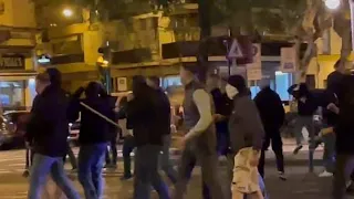 Frankfurt Fan Assaulting Barcelona People