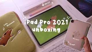 iPad Pro M1 2021 [ 128 gb, 11" ] aesthetic unboxing 🍎 | Apple Pencil 2 + accessories | Philippines