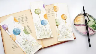 Watercolor fun and simple bookmarks painting idea - ink and watercolor