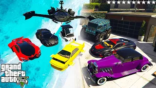 GTA 5 - Stealing CARS in A TSUNAMI With Franklin | (Real Life Cars #144)