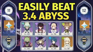 How to easily beat Spiral Abyss 3.4! F2P 4 Stars Team & Detailed Strategies (Genshin Impact)