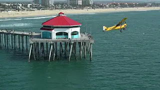 Short takeoff and landings on the sand in Huntington Beach