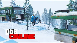 ААА!! НАДЕЮСЬ ДОЛЕЧУ-У-У!! СНЕЖНЫЙ СКИЛЛ-ТЕСТ НА МОТОЦИКЛАХ!! Skill-Test GTA 5 Online