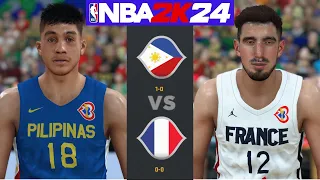 FIBA World Cup 2023 l Philippines(1-0) vs France(0-0) l Hall of Fame | NBA 2k24 Gameplay | 4K60FPS